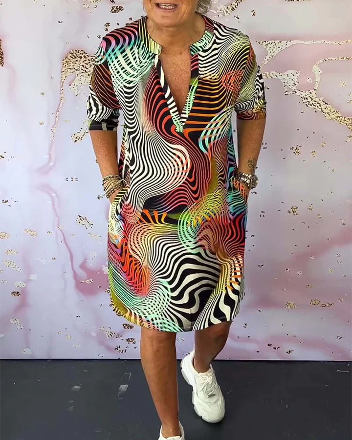 Ria™ | Robe colorée à col en V